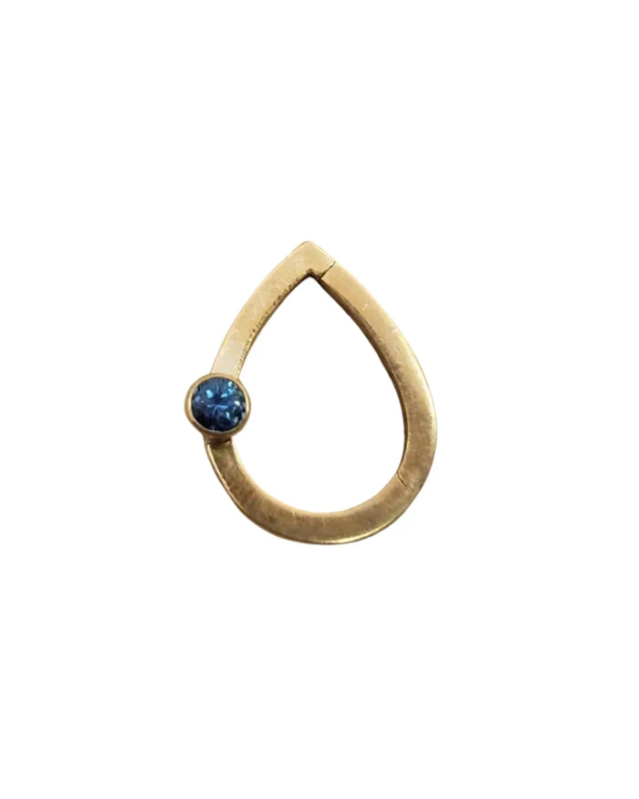 Gold Vermeil Pear Clasp: Swiss Blue Topaz, Sterling Silver Connector