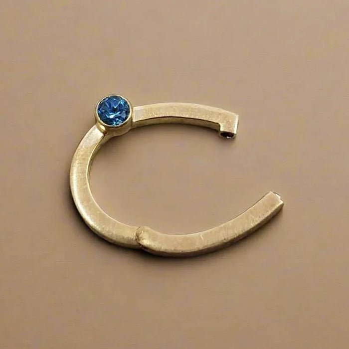 Gold Vermeil Pear Clasp: Swiss Blue Topaz, Sterling Silver Connector