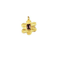 Gold Vermeil Pink Tourmaline Floral Charm Pendant - K Jewelry Accessories