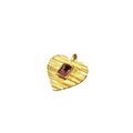 Gold Vermeil Pink Tourmaline Heart Charm Pendant Jewelry - K Jewelry Accessories