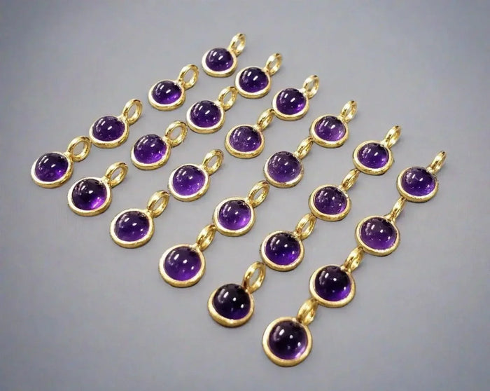 Gold Vermeil Purple Amethyst Charms Minimalist - K Jewelry Accessories