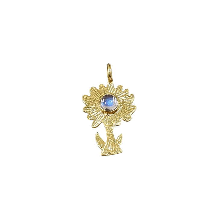 Gold Vermeil Rainbow Moonstone Charm Tree Shape - K Jewelry Accessories