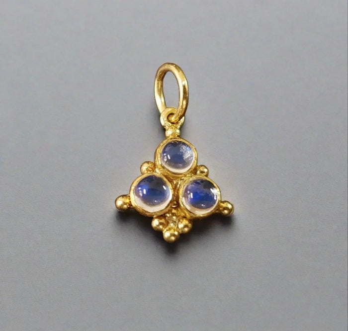 Gold Vermeil Rainbow Moonstone Pendant Handcrafted Jewelry - K Jewelry Accessories