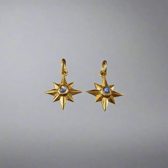 Gold Vermeil Rainbow Moonstone Pendant Star - K Jewelry Accessories