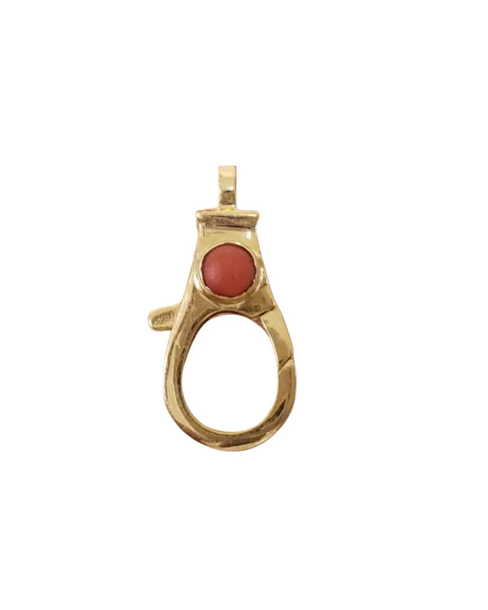 Gold Vermeil Red Coral Clasp: Handmade Sterling Silver Connector