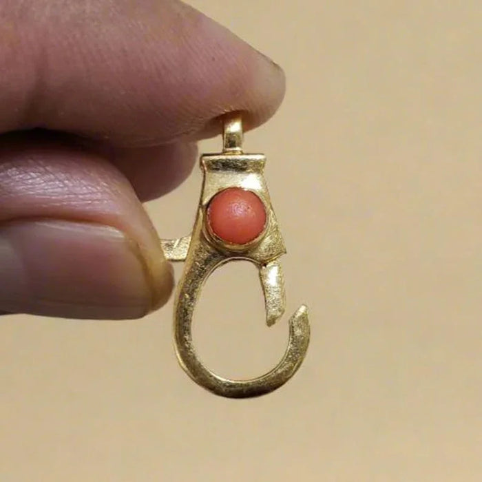 Gold Vermeil Red Coral Clasp: Handmade Sterling Silver Connector