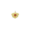 Gold Vermeil Red Coral Floral Charm Handmade gift for her - K Jewelry Accessories