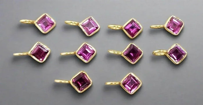 Gold Vermeil Rhodolite Garnet Charm Pendant Gift For Her - K Jewelry Accessories