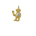 Gold Vermeil Robot Minimalist Designer Ethiopian Opal Charm - K Jewelry Accessories