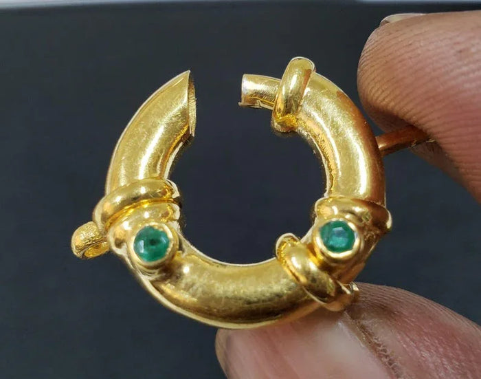 Gold Vermeil Sailor Clasp with Zambian Emeralds