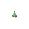 Gold Vermeil Sleeping Beauty Arizona Turquoise Leaf Charm - K Jewelry Accessories