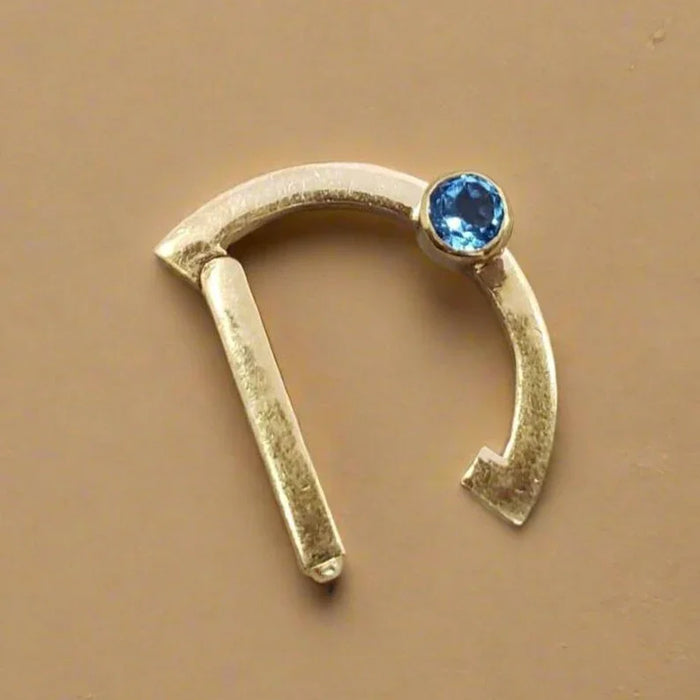 Gold Vermeil Swiss Blue Topaz Clasp: Sterling Silver Connector