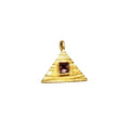 Gold Vermeil Triangle Shape Pink Tourmaline Charm Pendant - K Jewelry Accessories