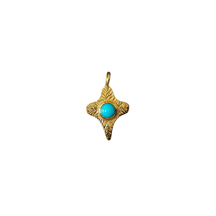 Gold Vermeil Turquoise Charm Unisex Handmade - K Jewelry Accessories