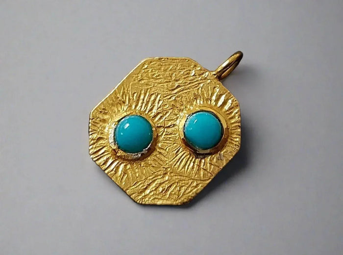 Gold Vermeil Turquoise Charms For Necklaces - K Jewelry Accessories