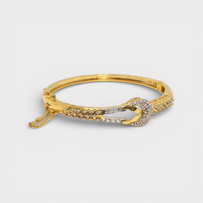 Golden Serpent Embrace Bangle - Monis Anas Jewellers