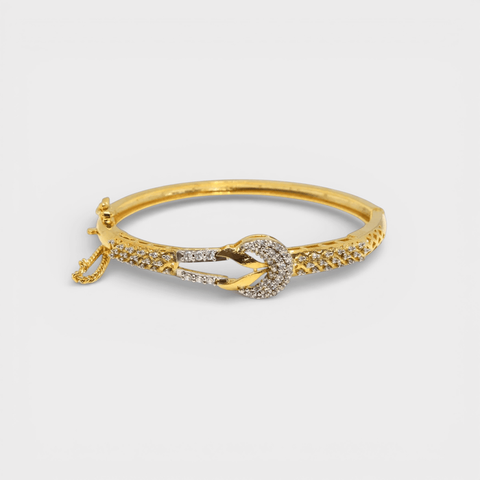 Golden Serpent Embrace Bangle - Monis Anas Jewellers