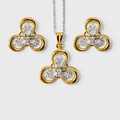 Golden Trinity Pendant Set - Monis Anas Jewellers