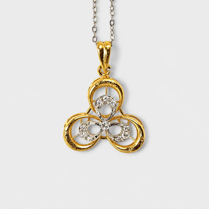 Golden Trinity Pendant Set - Monis Anas Jewellers