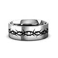 GOLGOTHA Silver tungsten Christian wedding ring — angle 1