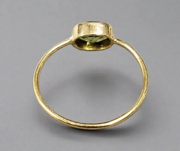Green Peridot Ring - Elegant 14k Gold Design - K Jewelry Accessories