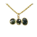 Green Tourmaline 18k Gold Pendant: Rose Cut Bezel Necklace