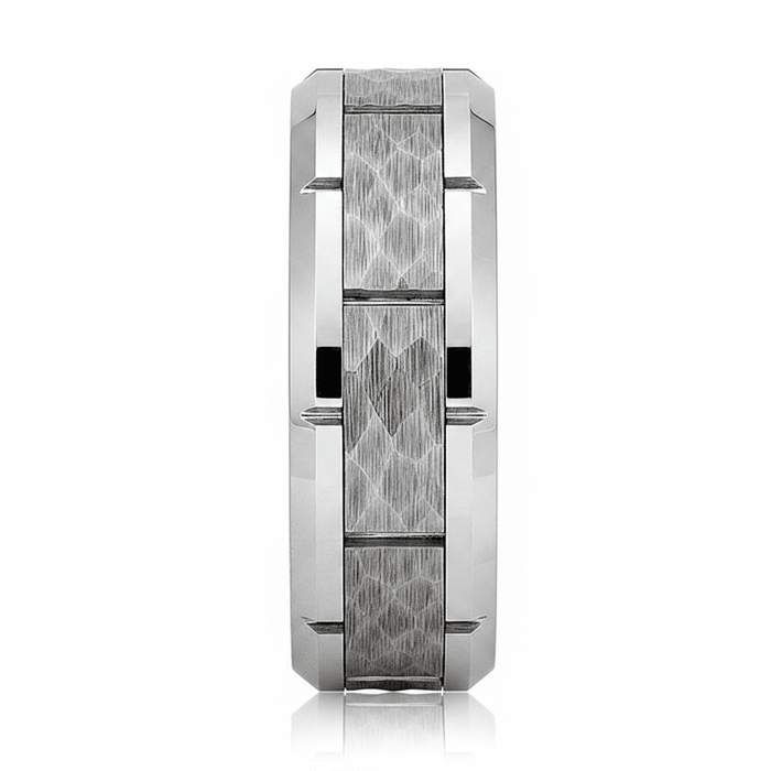 GURNEY — angled view — men's tungsten carbide wedding ring | Aydins Jewelry