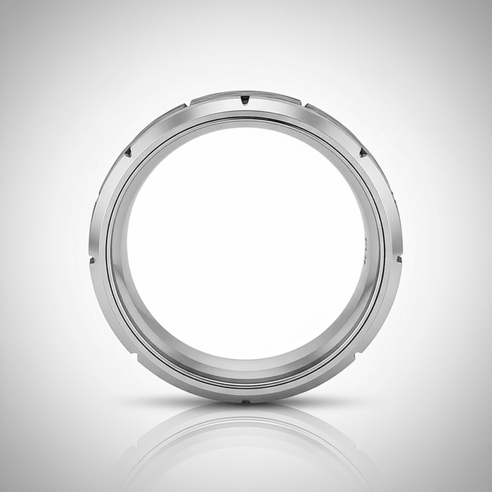 GURNEY — alternate angle — men's tungsten carbide wedding ring | Aydins Jewelry