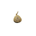 Hammered 14k Gold Diamond Pendant 3 stone charm - K Jewelry Accessories