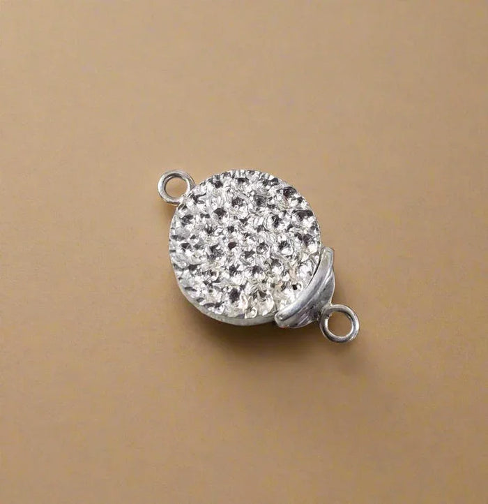 Hammered Sterling Silver Box Clasp: Handmade Necklace Bracelet Connector
