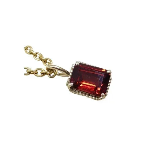 Handmade 14K Garnet Gold Pendant - K Jewelry Accessories