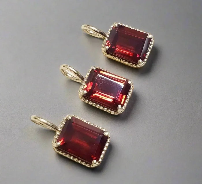 Handmade 14K Garnet Gold Pendant - K Jewelry Accessories
