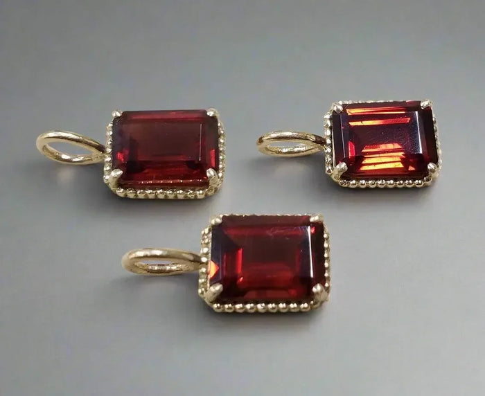 Handmade 14K Garnet Gold Pendant - K Jewelry Accessories