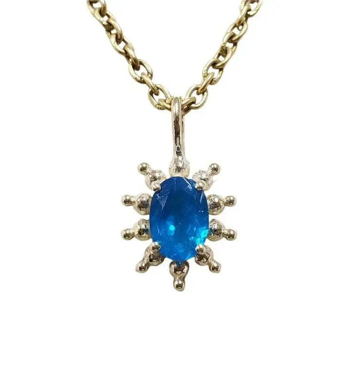 Handmade 14k Gold Neon Apatite Pendant - K Jewelry Accessories
