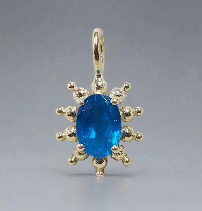 Handmade 14k Gold Neon Apatite Pendant - K Jewelry Accessories
