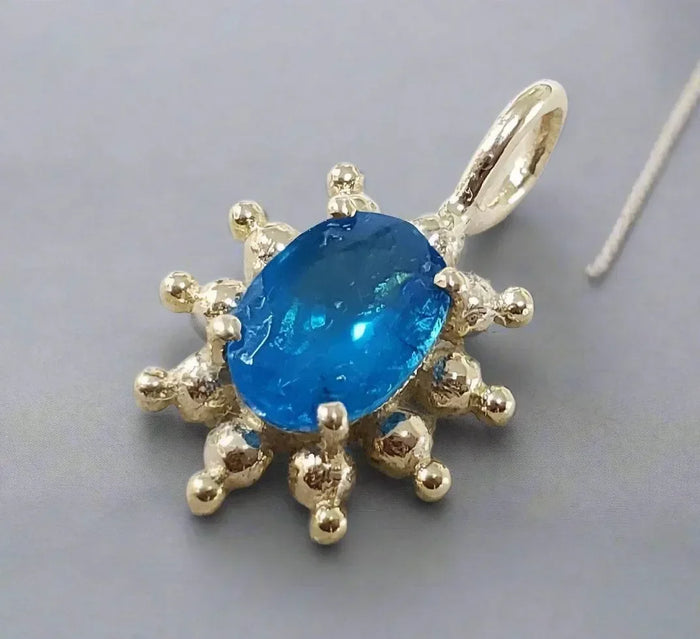 Handmade 14k Gold Neon Apatite Pendant - K Jewelry Accessories