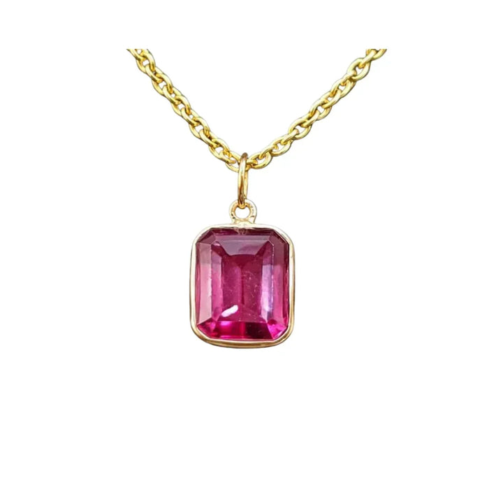 Handmade 14k Gold Pink Topaz Pendant - K Jewelry Accessories