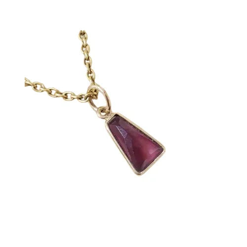 Handmade 14k Gold Pink Tourmaline Pendant: October Birthstone Charm