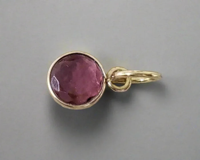 Handmade 14k Gold Round Pink Tourmaline Pendant - K Jewelry Accessories