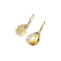 Handmade 18k Gold Rutile Quartz Drop Earrings - K Jewelry Accessories