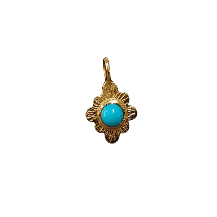 Handmade Gold Vermeil Art Deco Turquoise Charms - K Jewelry Accessories
