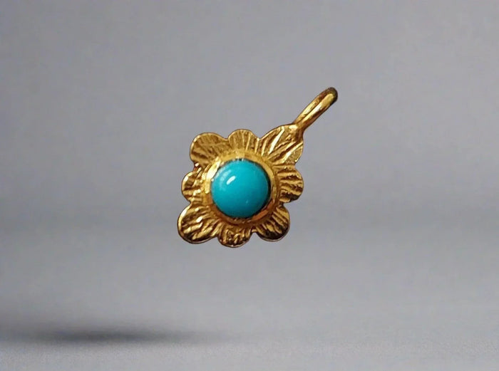 Handmade Gold Vermeil Art Deco Turquoise Charms - K Jewelry Accessories