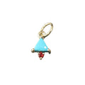 Handmade Solid 14k Red Sapphire & Arizona Turquoise Gold Pendant - K Jewelry Accessories