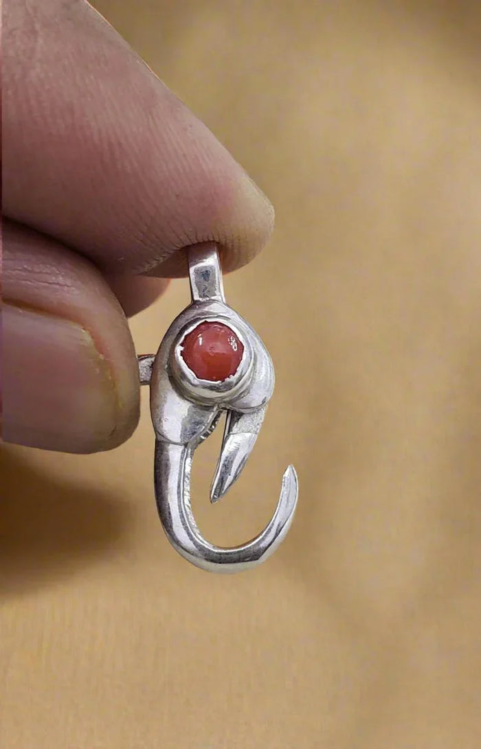 Handmade Sterling Silver Red Coral Lobster Clasp – Jewelry Finding