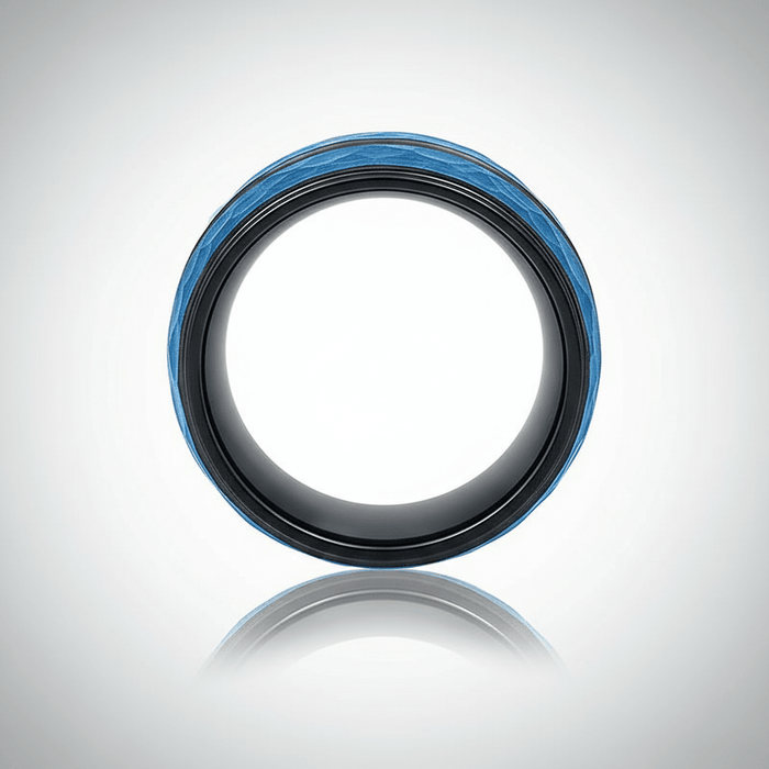 HARLO — close-up detail — men's tungsten carbide wedding ring | Aydins Jewelry