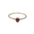 Heart Ruby 14k Gold Ring: Dainty Bezel Setting, Handmade