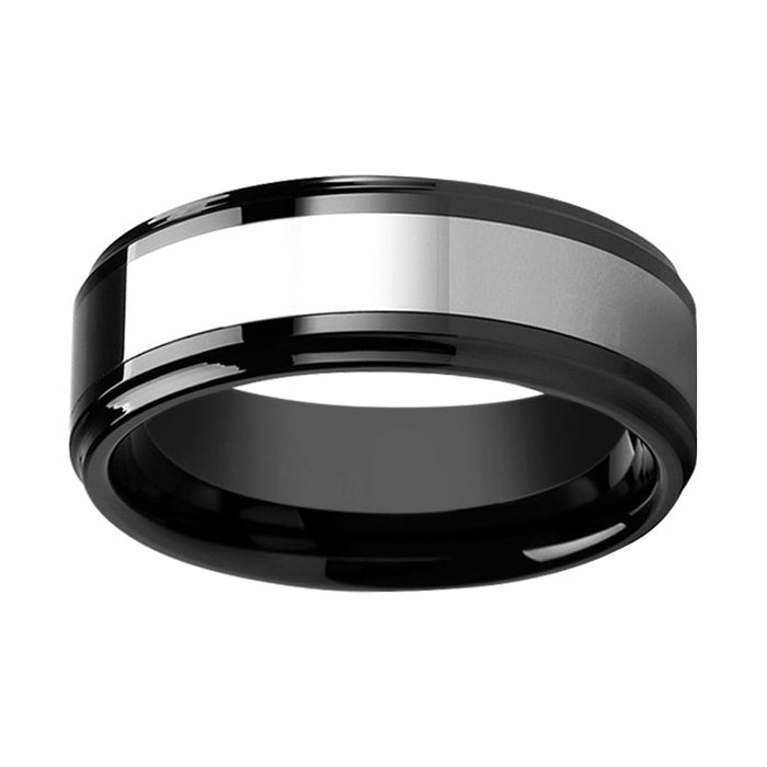 HELSINKI Black Ceramic men's wedding band, image 2