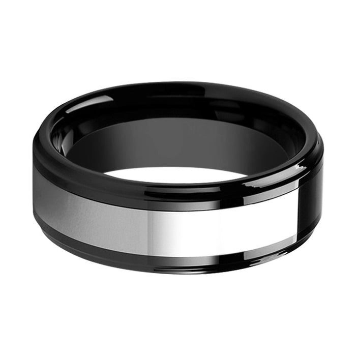 HELSINKI Black Ceramic men's wedding band, image 3
