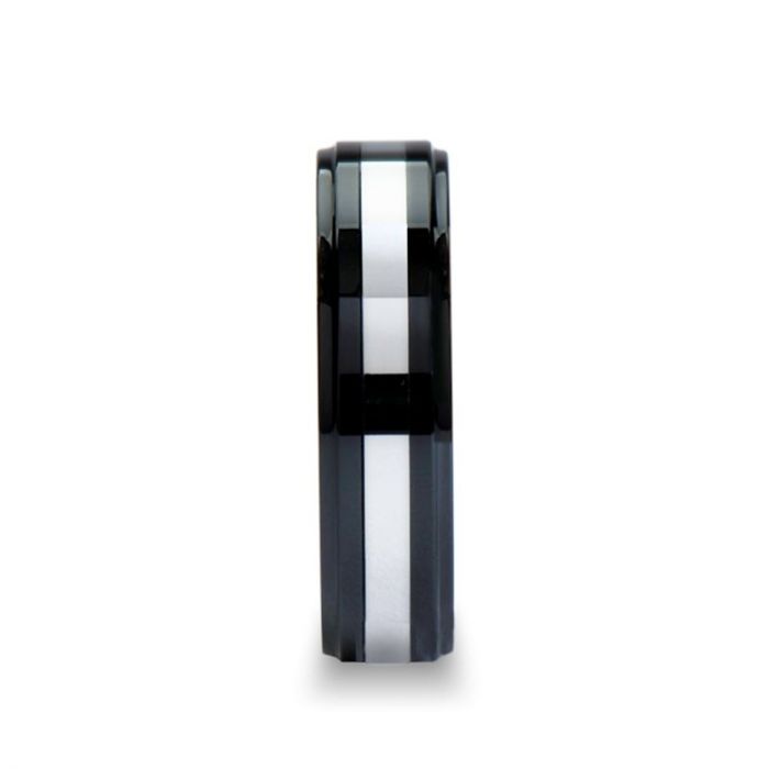 HELSINKI Black Ceramic men's wedding band, image 4