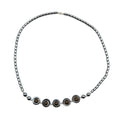 Hematite Necklace with Brown Glass Accent Beads – 18 Inches